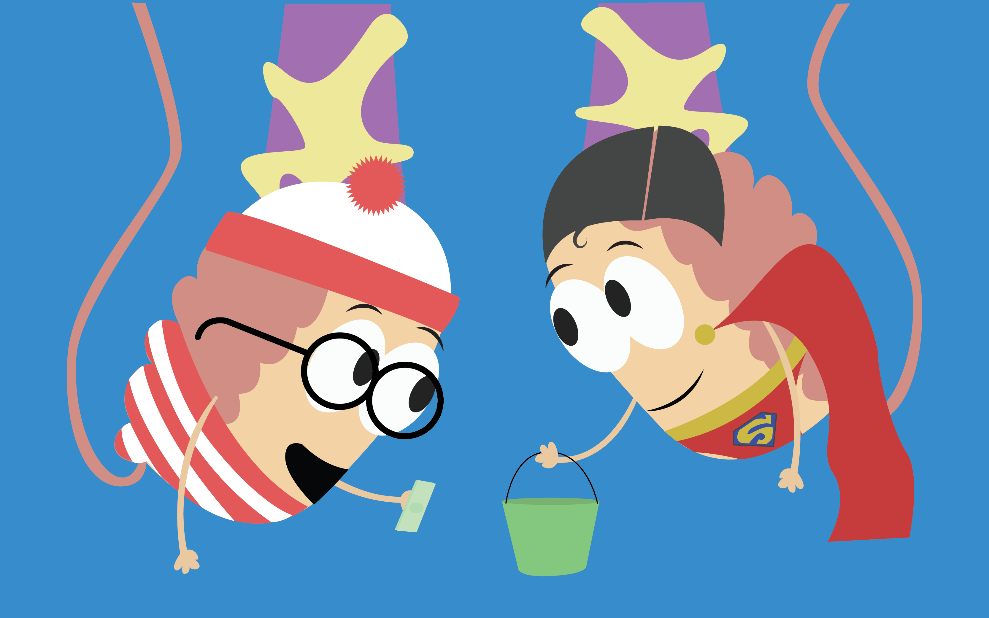 Baggy Trousers UK mascots fundraising with a collection bucket